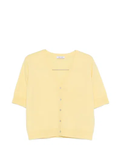 Philo-sofie V-neck Half Cardigan In Yellow