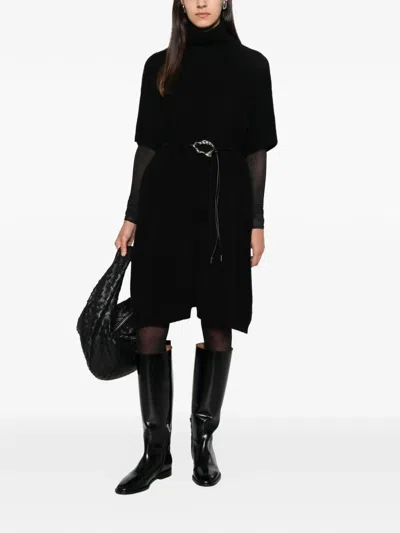 Philo-sofie Belted High-neck Cape In Black