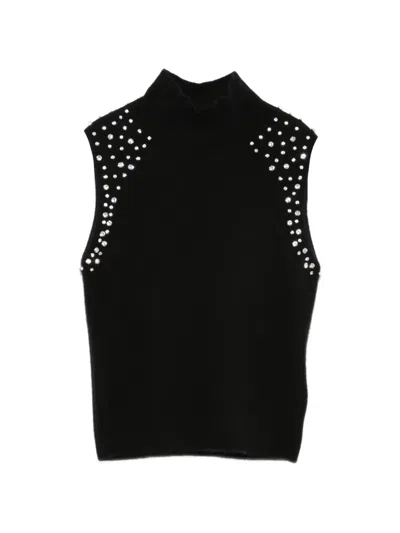 Philo-sofie Crystal-embellished High-neck Top In Black