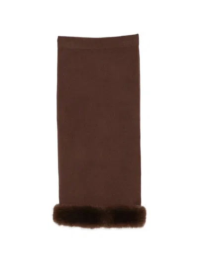 Philo-sofie Knitted Midi Skirt In Brown