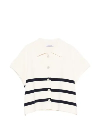 Philo-sofie Striped Button Cardigan In Neutral