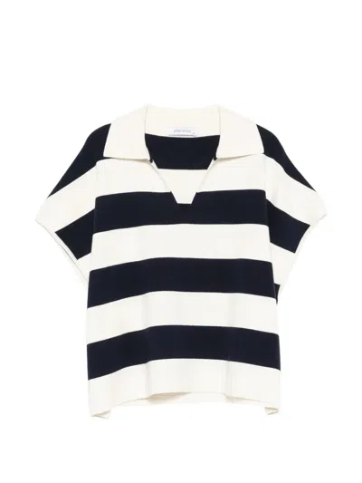 Philo-sofie Striped Collared Top In Blue