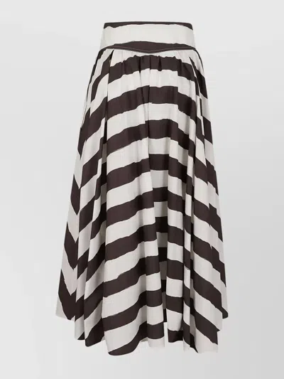 Philosophy A-line High Waist Pleated Striped Skirt In Multi
