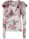 Philosophy Transparent Floral Blouse In Beige