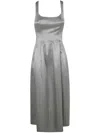 Philosophy Di Lorenzo Serafini Satin Mid-length Dress In Green
