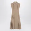 Philosophy Beige Longuette Dress In Technical Cotton In Beige