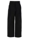 Philosophy Wide Leg Trousers With Cuffed Hem In Black