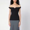 Philosophy Di Lorenzo Serafini Philosophy Black Nylon Top With Sweetheart Neckline In Black
