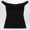 Philosophy Di Lorenzo Serafini Philosophy Black Nylon Top With Sweetheart Neckline In Black
