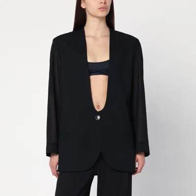 PHILOSOPHY DI LORENZO SERAFINI BLACK WOOL-BLEND JACKET