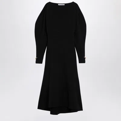 Philosophy Black Wool Blend Midi Dress