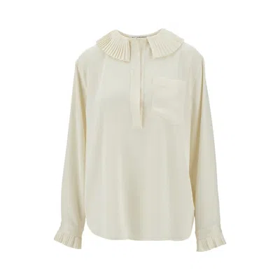 Philosophy Blouse With Pleated Details In White