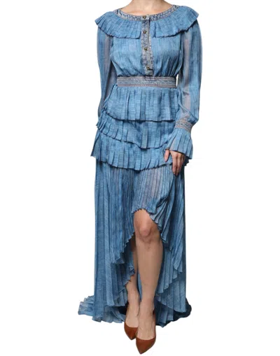 Philosophy Blue Layered Long Sleeve Women's Dress