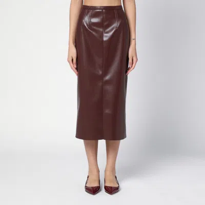 Philosophy Brown Faux Leather Midi Skirt