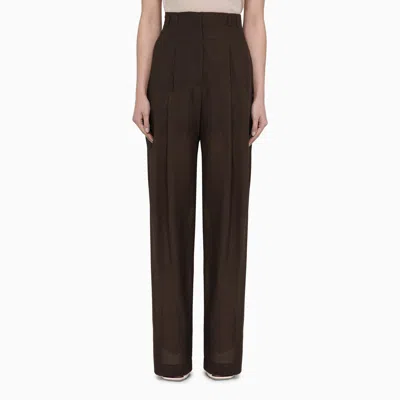 PHILOSOPHY PHILOSOPHY BROWN WOOL BLEND PALAZZO TROUSERS