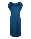 Philosophy By Alberta Ferretti Philosophy Di Alberta Ferretti Midi Dress With Embellishment In Blue Polyester In Blue