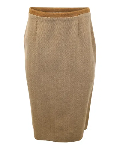 Philosophy By Alberta Ferretti Philosophy Di Alberta Ferretti Pencil Skirt In Brown Wool
