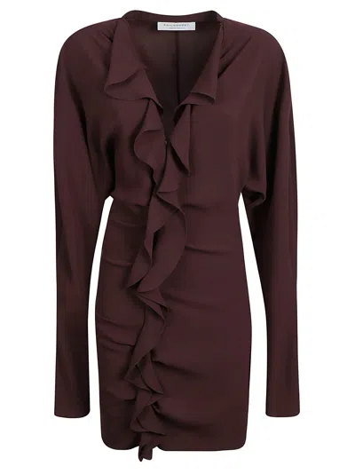 Philosophy By Lorenzo Serafini Dresses Brown In Burgundy