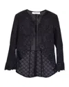 Philosophy By Lorenzo Serafini Philosophy Di Lorenzo Serafini Eyelet Open Jacket In Black Viscose In Black