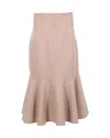Philosophy By Lorenzo Serafini Philosophy Di Lorenzo Serafini High Waist Peplum Skirt In Beige Polyester In Beige