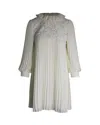Philosophy By Lorenzo Serafini Philosophy Di Lorenzo Serafini Lace-paneled Pleated Mini Dress In White Polyester In White