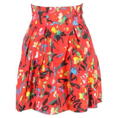 Philosophy By Lorenzo Serafini Philosophy Di Lorenzo Serafini Printed Skirt In Red Cotton In Multi