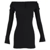 Philosophy By Lorenzo Serafini Philosophy Di Lorenzo Serafini Puff Shoulder Mini Dress In Black Viscose In Black