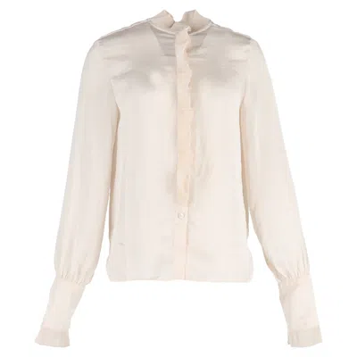 Philosophy By Lorenzo Serafini Philosophy Di Lorenzo Serafini Ruffle Blouse In Cream Polyester In Pink