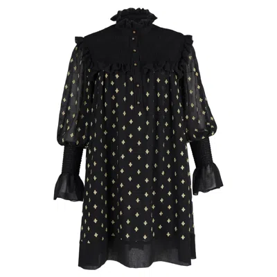 Philosophy By Lorenzo Serafini Philosophy Di Lorenzo Serafini Ruffled Neck Mini Dress In Black Polyester