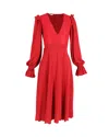 Philosophy By Lorenzo Serafini Philosophy Di Lorenzo Serafini V-neck Midi Dress In Red Cotton In Red