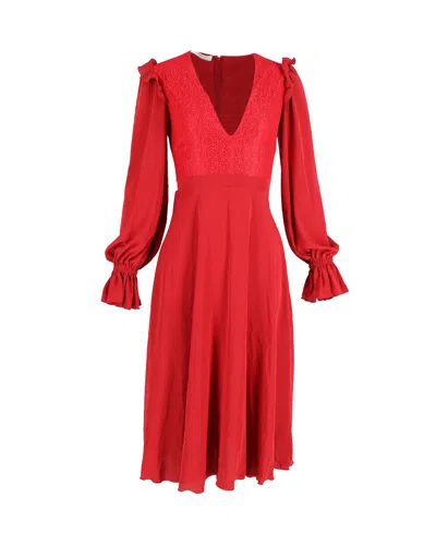 Philosophy By Lorenzo Serafini Philosophy Di Lorenzo Serafini V-neck Midi Dress In Red Cotton