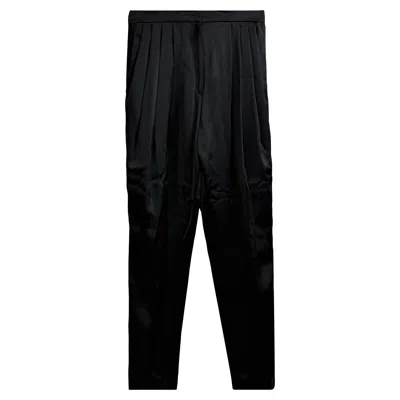 Philosophy By Lorenzo Serafini Pleated Draped Trousers In Black Acetate