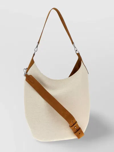 PHILOSOPHY DI LORENZO SERAFINI CANVAS SHOULDER BAG WITH ADJUSTABLE STRAP AND FRONT POCKET
