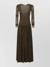 Philosophy Di Lorenzo Serafini Carousel Neckline Dress With Pleated Skirt