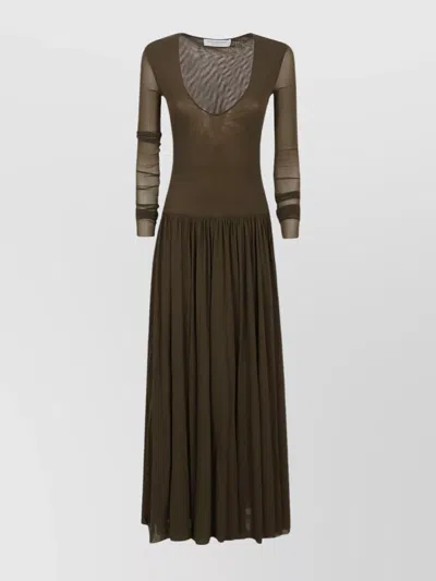 Philosophy Carousel Neckline Dress With Pleated Skirt