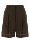 Philosophy Di Lorenzo Serafini Chocolate Wool Blend Shorts