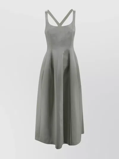 Philosophy Corset Neckline Midi Dress With Flared Skirt
