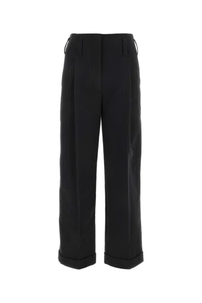 PHILOSOPHY DARK GREY WIDE-LEG TROUSERS