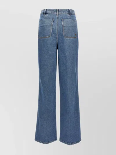 Philosophy Di Lorenzo Serafini Denim Trousers With Front And Back Pockets In Blue