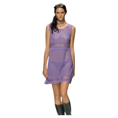 Pre-owned Philosophy Di Alberta Ferretti Spring/summer 2000 Runway Lilac Crocheted Cotton In Gray