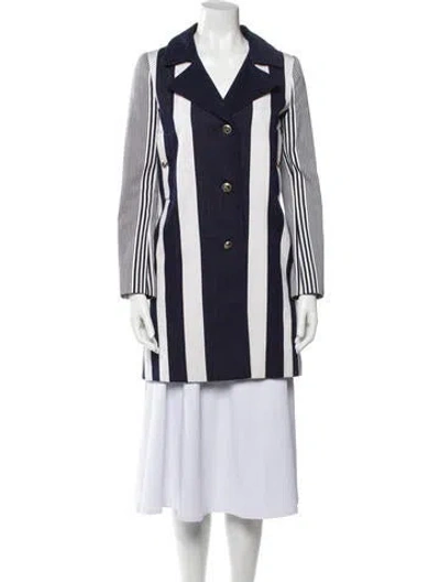Pre-owned Philosophy Di Alberta Ferretti Striped Coat In Blue