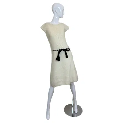 Pre-owned Philosophy Di Alberta Ferretti Vintage Ivory Fuzzy Sweater Dress In White