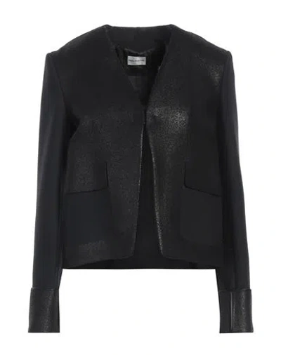 Philosophy Di Alberta Ferretti Woman Jacket Black Size 10 Virgin Wool, Polyamide