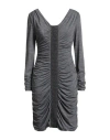 Philosophy Di Alberta Ferretti Woman Midi Dress Grey Size 10 Polyester, Wool