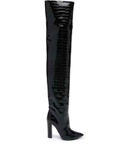 Philosophy Di Lorenzo Serafini 120mm Crocodile-embossed Leather Boots In Black