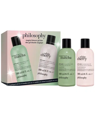 Philosophy Di Lorenzo Serafini 2-pc. White Cherry And Wrapped Up In Matcha Hydrating Shower Gel, Bubble Bath, & Shampoo Set, 6 Oz. In Transparent