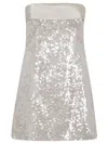 Philosophy Di Lorenzo Serafini Mini Ivory Dress With Sequins In Avorio
