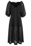 Philosophy Di Lorenzo Serafini Midi Dress With Sweetheart Neckline In Fantasia Nero