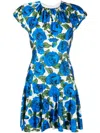 Philosophy Di Lorenzo Serafini All-over Floral Print Dress In Blue