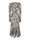 Philosophy Di Lorenzo Serafini Multicolor Crewneck Long Dress With All-over Floral Print In Multicolor